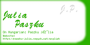 julia paszku business card